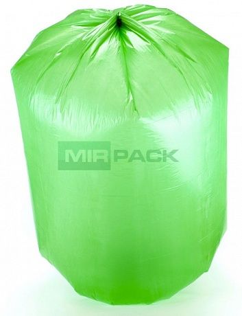 Мешки для мусора 120 литров, 14 мкм, ПНД, 10 шт. зеленые, 70х110 см, EXTRA - Вид 2