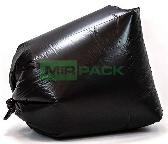 Мешки для мусора 240 литров, 60 мкм, ПВД , 93х125 в пачках, черные - Вид 1